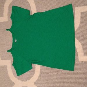 Green cold shoulder shirt